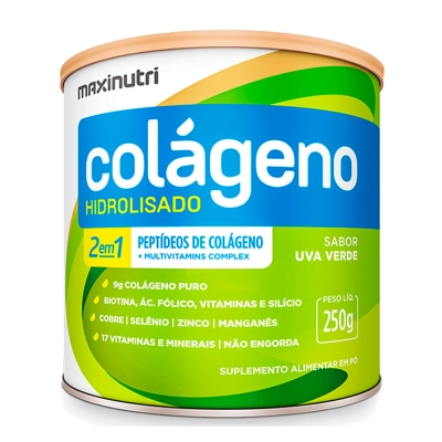 Colageno Hidrolisado Sabor Uva Verde Lata 250g