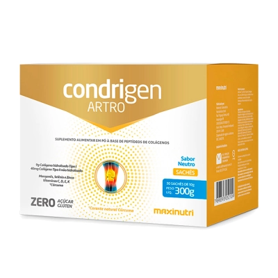Condrigen Artro Colágeno Tipo I e II 30 Sachês Sabor Neutro