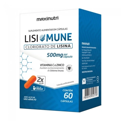 Lisimune Lisina/Vitamina C/Zinco 60 Cápsulas