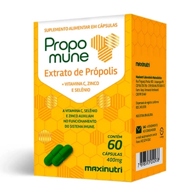 Propomune Extrato Própolis + Vitamina C e Zinco 60 Cápsulas